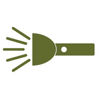  Clipart of a turned-on flashlight   